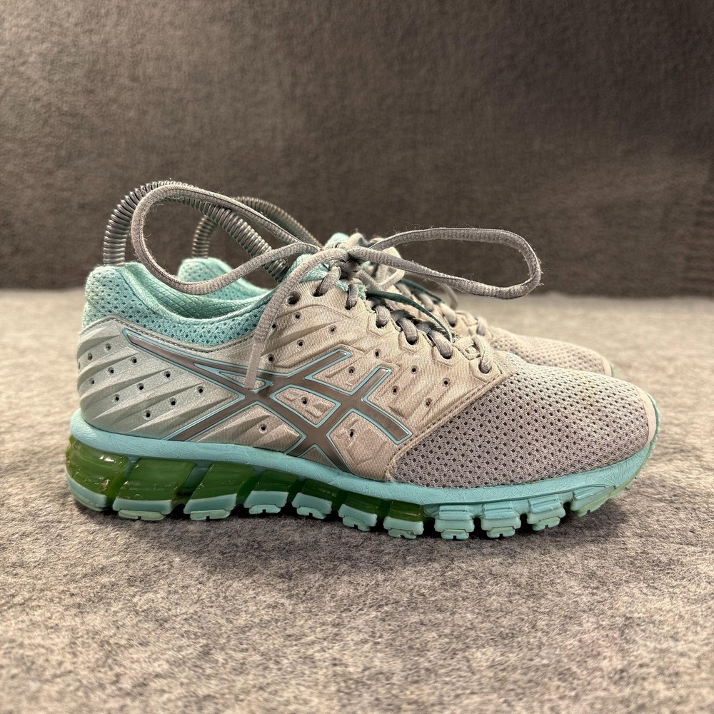 ASICS Gel‎ Quantum 180 Shoes Womens Size 6.5 Gray Teal Mint Running Sneakers
